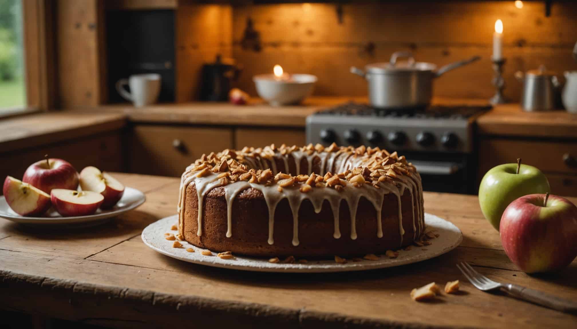 Gâteau aux pommes savoureux et léger sans œufs